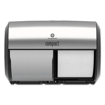 Georgia Pacific® Professional Compact Coreless Side-by-side 2-roll Dispenser, 11 X 7.4 X 7.4, Stainless Steel freeshipping - TVN Wholesale
